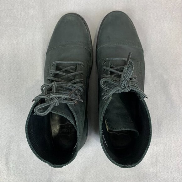 Thursday Boot Co Mens Captain Boots Size 9.5 Black Matte Leather Military Rugged - Picture 9 of 13